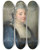 Triptych art skateboard deck of Jeanbaptiste Perronneau Portrait Ofa Lady by Jean-Baptiste Perronneau (1715-1783)