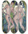 Triptych art skateboard deck of Otto Mueller Adam And Eve by Otto Mueller (1874-1930)