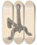 Triptych art skateboard deck of Herman Bader Andiron One Of Pair_2 by Herman Bader