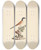 Triptych art skateboard deck of Luigi Balugani Centropus Monachus Blueheaded Coucal by Luigi Balugani (1737-1770)