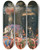 Triptych art skateboard deck of Max Schdl Still Life With A Japanese Vase And An Elephant by Max Schodl (1834-1921)