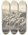 Triptych art skateboard deck of Giovanni Domenico Tiepolo A Flock Of Sheep Drinking At A Pool With A Bullock And A Dog by Giovanni Domenico Tiepolo (1727-1804)