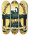 Triptych art skateboard deck of Alfred Offner Ersatzmittelausstellung Wien 1918 by Alfred Offner (1879-1937)