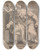 Triptych art skateboard deck of Adamo Scultori The Prophet Ezekiel by Adamo Scultori (1530-1585)