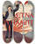 Triptych art skateboard deck of Edward Penfield Aetna Dynamite by Edward Penfield (1866-1925)