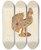 Triptych art skateboard deck of Frances Cohen Wooden Chicken by Frances Cohen