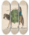 Triptych art skateboard deck of Francisco Fierro Indian Girl Returning From The Fields by Francisco Fierro (1807-1879)