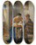 Triptych art skateboard deck of Hans Thoma The Siblings by Hans Thoma (1839-1924)