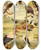 Triptych art skateboard deck of Emil August Gldi Gavies by Emil August Goldi (1859-1917)
