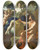 Triptych art skateboard deck of Francesco Solimena Venus At The Forge Of Vulcan by Francesco Solimena (1657-1747)