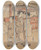 Triptych art skateboard deck of Korysai Isoda Three Females Two Carrying Box And Lantern by Isoda Koryusai (1735-1790)