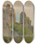Triptych art skateboard deck of Ladislav Mednynszky View Of The Ruins Of Sov by Ladislav Mednyanszky (1852-1919)