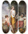 Triptych art skateboard deck of Josef Danhauser Abraham Rejects Hagar And Ismael by Josef Danhauser (1805-1845)