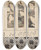 Triptych art skateboard deck of Toyokuni Utagawa Heads Of Six Courtesans Peeping Through Heavy Wood Lattice Window by Toyokuni Utagawa (1769-1825)