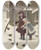 Triptych art skateboard deck of Hamilton Hamilton Feeding The Birds by Hamilton Hamilton (1847-1928)