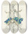 Triptych art skateboard deck of Lon Bakst Costume Design For Tamara Karsavina Asla Fiancein Le Dieu Bleu by Leon Bakst (1866-1924)