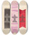 Triptych art skateboard deck of J Howard Iams Book Marks by J Howard Iams (20-)