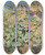 Triptych art skateboard deck of Bruno Liljefors Nestlings Of Redbacked Shrike by Bruno Liljefors (1860-1939)