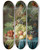 Triptych art skateboard deck of Johannes Hendrik Fredriks Still Life With Fruit On A Stone Table by Johannes Hendrik Fredriks (1751-1822)