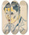 Triptych art skateboard deck of Sulho Sipil Self Portrait by Sulho Sipila (1895-1949)