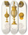 Triptych art skateboard deck of Fedor Grigoryevich Solntsev Chasha Iashmovaia Ukrashennaia Dragotsennymi Kamniami I Zolotom Kubok Opravlennyi Serebrom Kubok Serebrianyi Pozolochennyi by Fedor Grigoryevich Solntsev (1801-1892)