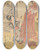 Triptych art skateboard deck of Toyokuni Utagawa Two Women One On Floor Holding Letter by Toyokuni Utagawa (1769-1825)