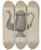 Triptych art skateboard deck of Eugene Barrell Pewter Coffee Pot_5 by Eugene Barrell