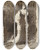 Triptych art skateboard deck of James Abbott Mcneill Whistler Sketch After Arrangement In Black Lady Meux by James Abbott Mcneill Whistler (1834-1903)