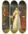 Triptych art skateboard deck of Florent Willems The Suitor by Florent Willems (1823-1905)