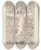 Triptych art skateboard deck of Rudyard Kipling Map Of The Turbid Amazon by Rudyard Kipling (1865-1936)