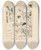 Triptych art skateboard deck of Jean De Bosschre The Poor Beast Roared With Pain by Jean de Bosschre (1878-1953)