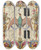 Triptych art skateboard deck of Joris Hoefnagel Guide For Constructing The Letters U And V by Joris Hoefnagel (1542-1600)