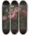Triptych art skateboard deck of Johan Laurentz Jensen Roses And Tree Anemones In A Glass Vase by Johan Laurentz Jensen 2 (1800-1856)
