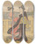 Triptych art skateboard deck of Katsukawa Shunch Young Women Enjoying The Fresh Air Of The Evening On The Bridge by Katsukawa Shuncho (1783-1795)