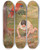Triptych art skateboard deck of Maria Louise Kirk He Began With His Hands And Naiis To Dig Up The Earth That He Had Watered by Maria Louise Kirk (1860-1938)