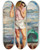 Triptych art skateboard deck of Mose Kisling Le Pcheur by Moise Kisling (1891-1953)