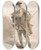 Triptych art skateboard deck of Paul Sandby London Cries A Man With A Bottle by Paul Sandby (1731-1809)