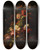Triptych art skateboard deck of Simon Verelst Bouquet De Fleurs_2 by Simon Verelst (1644-1721)