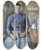 Triptych art skateboard deck of Paul Czanne Woman With A Coffeepot by Paul Cezanne (1839-1906)