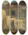 Triptych art skateboard deck of Friedrich Carl Von Scheidlin Old Farm Yard In Jur by Friedrich Carl Von Scheidlin (1822-1913)