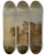 Triptych art skateboard deck of David Teniers The Younger Afternoon by David Teniers The Younger (1610-1690)