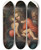 Triptych art skateboard deck of Girolamo Da Carpi The Holy Family by Girolamo Da Carpi (1501-1556)