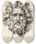 Triptych art skateboard deck of David Humbert De Superville Head Of A Bearded Man With A Frightened Expression by David Humbert De Superville (1770-1849)