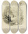 Triptych art skateboard deck of Albert Lynch Study For Illustration For Aline Queen Of Golconda_1 by Albert Lynch (1860-1950)