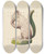 Triptych art skateboard deck of Beatrice Dekalb Squirrel by Beatrice Dekalb