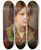 Triptych art skateboard deck of Franz Von Defregger A Young Girl In Traditional Costume With Shawl And Choker by Franz Von Defregger (1835-1921)