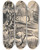 Triptych art skateboard deck of Arnold Peter Weiszkubnan Leiaci Pred Krucifixom by Arnold Peter Weisz-Kubnan (1898-1944)