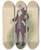 Triptych art skateboard deck of Will R Barnes Man In Gold And Purple Brocade Justacorps Waistcoat And Breeches by Will R Barnes (1939)