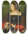 Triptych art skateboard deck of Flemish School Portrait Of A Lady With A Small Dog by Flemish School