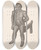 Triptych art skateboard deck of Milton Grubstein Cast Iron Andiron by Milton Grubstein